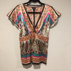 🎂 Nicole By Nicole Miller Blouse Multicolor Sz 6